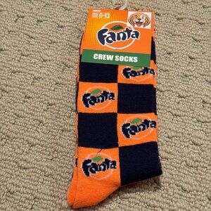 New Fanta Novelty Crew Socks Size 6-12/13 - Men's/Women's -